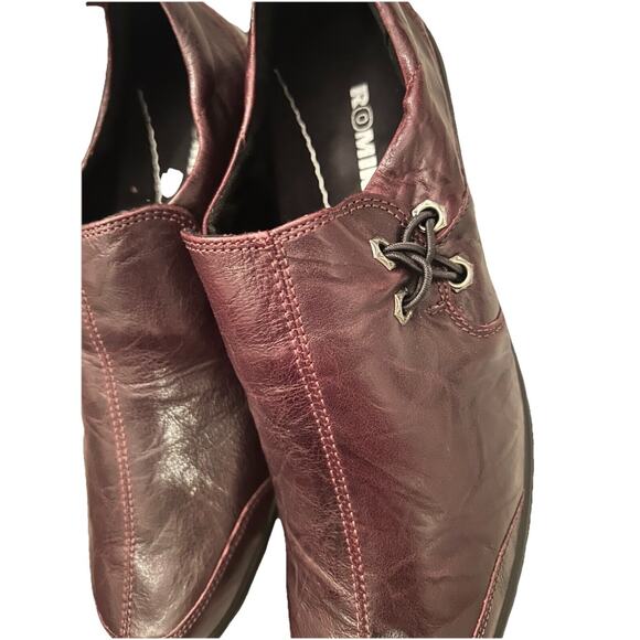 Romika Shoes Womens Size 37 6.5 -7 Brown Black Leather‎ Slip On Comfort Loafer - Picture 3 of 10